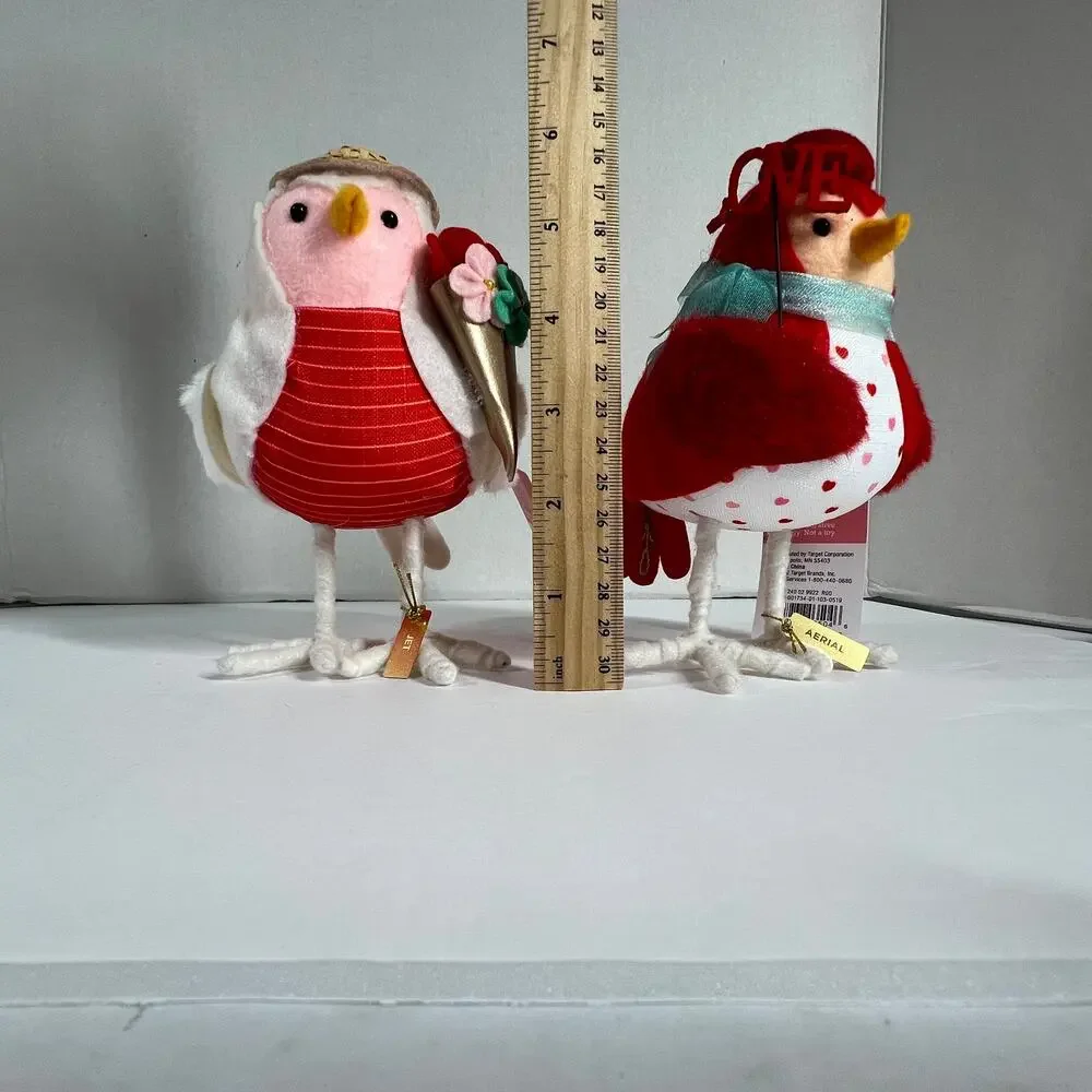 SPRITZ 2023 Featherly Friends Valentine Birds Aerial x2 Jet Fabric Lot 3 NWT